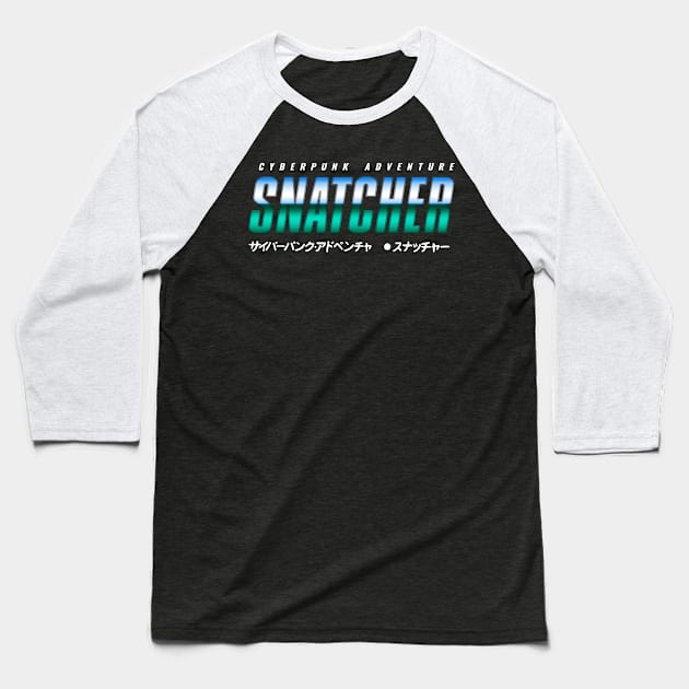 Cyberpunk Adventure Snatcher Baseball T-Shirt by horrucide@yahoo.com